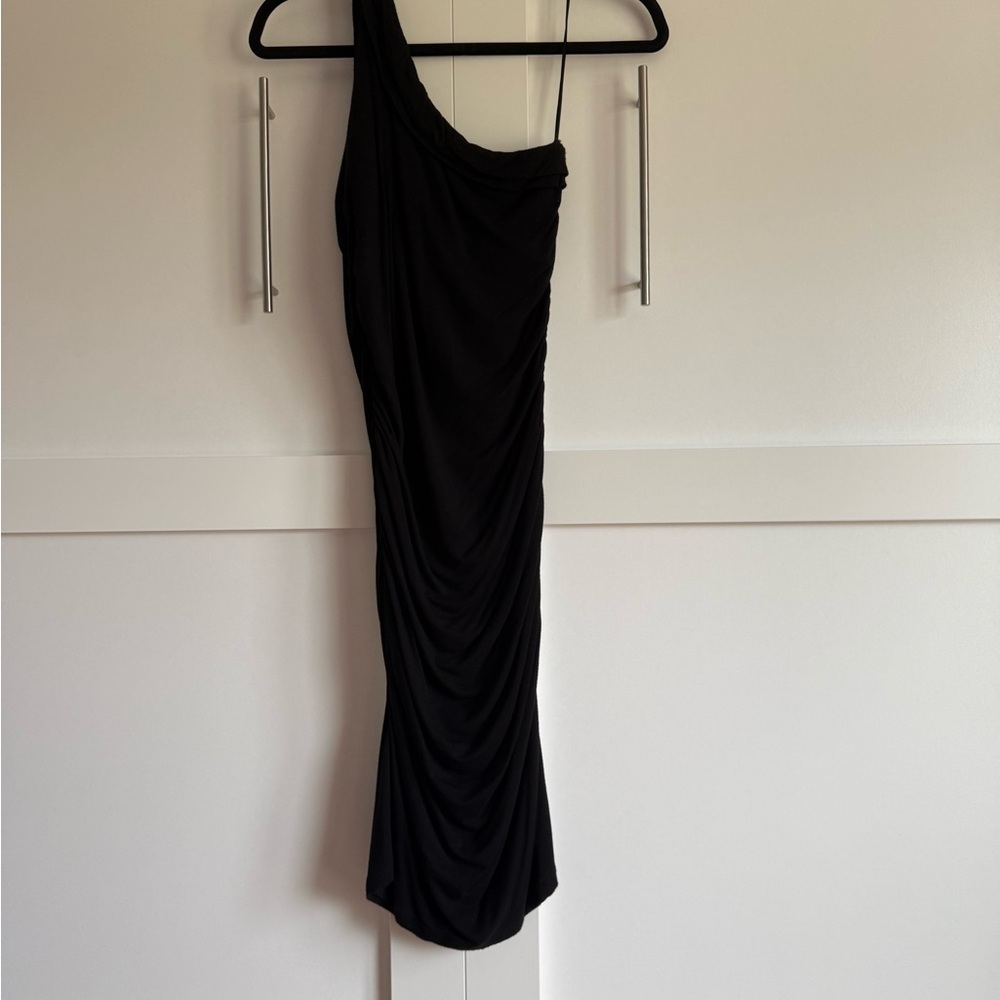 Kenneth Cole Black One-Shoulder Dress